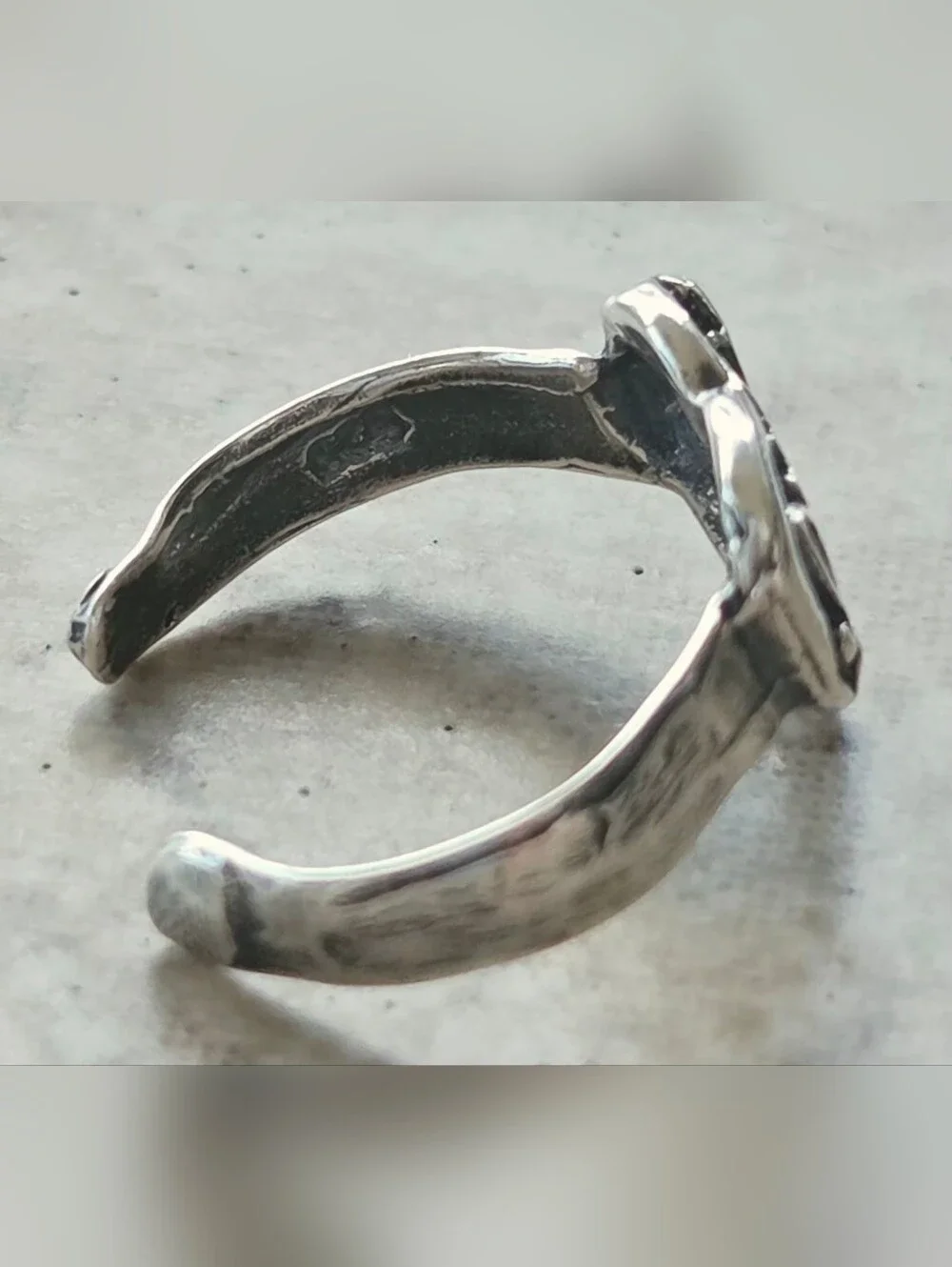 Vintage 90s Sterling Silver 925 Floating Heart LOVE Toe Ring Adjustable Pristine